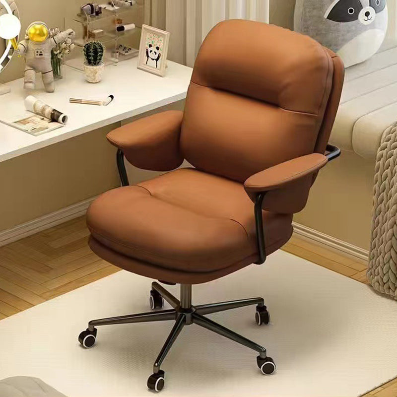 Modern Minimalist Leather Nylon Steel Square Bread Desk Chair Backrest Armrest For Home Office