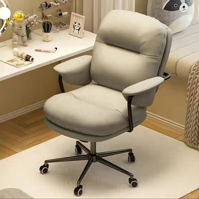 Modern Minimalist Leather Nylon Steel Square Bread Desk Chair Backrest Armrest For Home Office