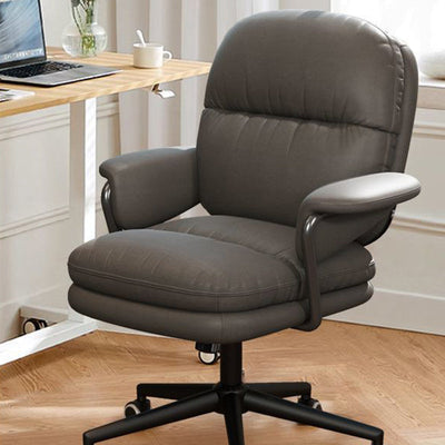 Modern Minimalist Leather Nylon Steel Square Bread Desk Chair Backrest Armrest For Home Office