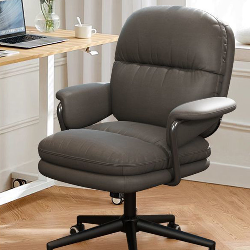 Modern Minimalist Leather Nylon Steel Square Bread Desk Chair Backrest Armrest For Home Office