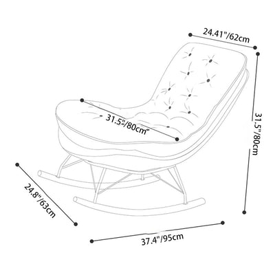 Contemporary Scandinavian Leather Velvet Iron Carbon Steel Solid Wood Rectangular Curved Recliner Backrest For Living Room