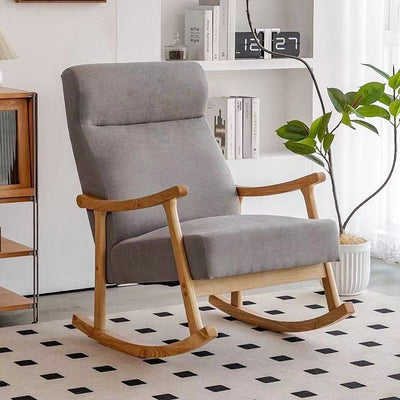 Contemporary Scandinavian Cotton Linen Solid Wood Rectangular Square Curved Recliner Backrest Armrest Footrest For Living Room