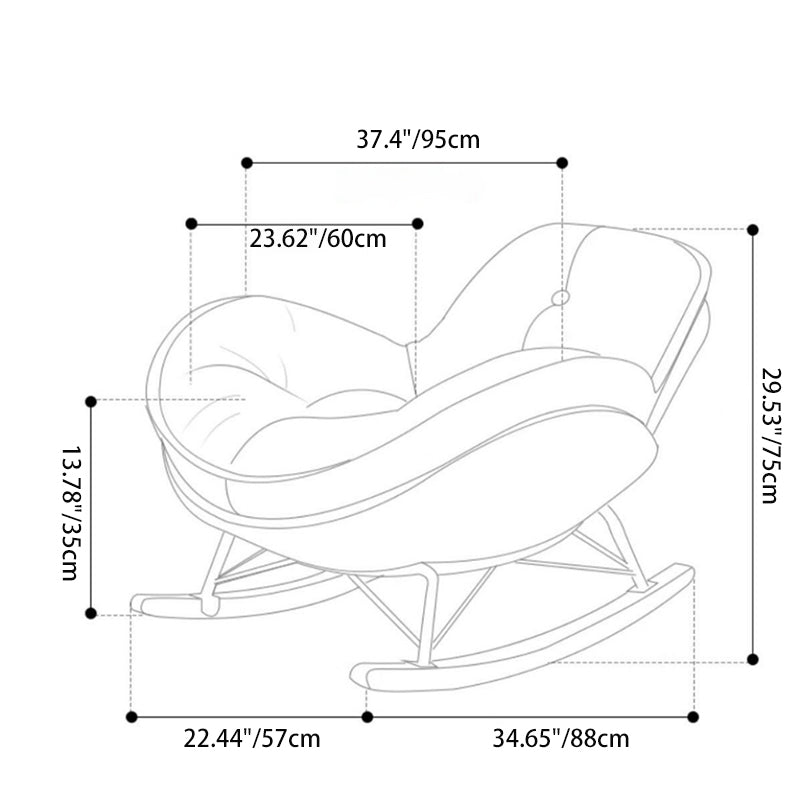 Contemporary Scandinavian Velvet Iron Solid Wood Oval Square Curved Recliner Backrest Armrest Footrest For Living Room