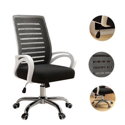 Modern Minimalist Fabric Metal ABS Square Curved Hollow Desk Chair Backrest Armrest For Home Office