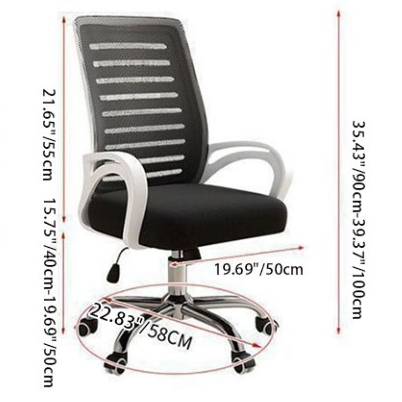 Modern Minimalist Fabric Metal ABS Square Curved Hollow Desk Chair Backrest Armrest For Home Office