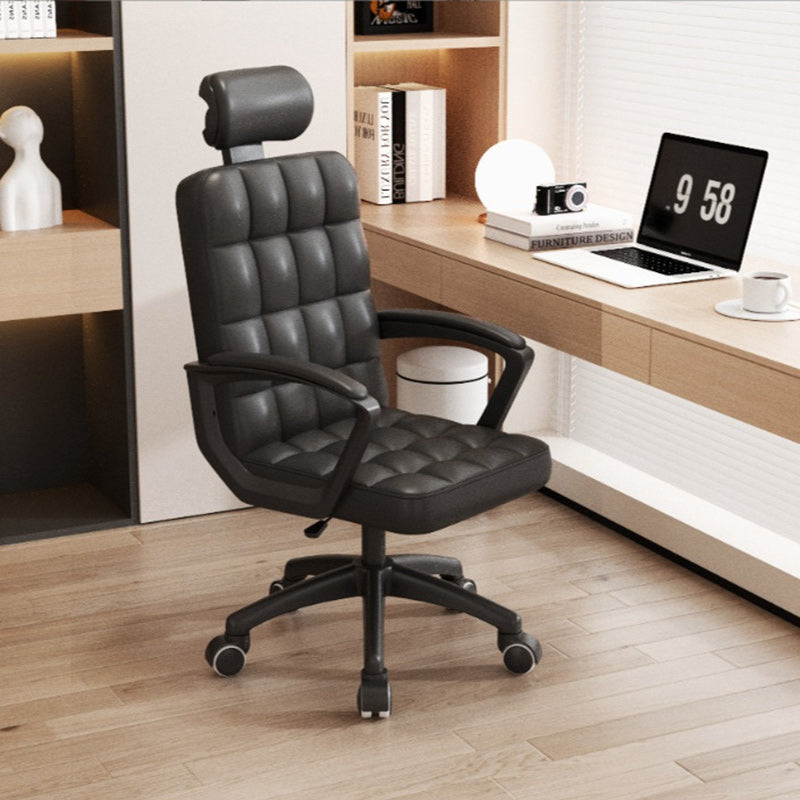 Modern Minimalist Leather Solid Wood Nylon Rectangle Square Lattice Desk Chair Backrest Armrest For Home Office