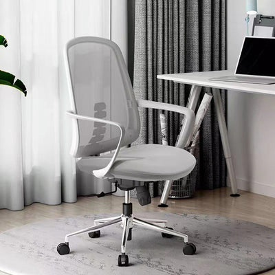 Modern Minimalist Fabric Nylon Rectangle Bent Desk Chair Backrest Armrest For Home Office