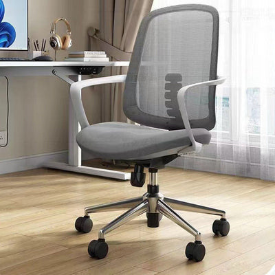 Modern Minimalist Fabric Nylon Rectangle Bent Desk Chair Backrest Armrest For Home Office