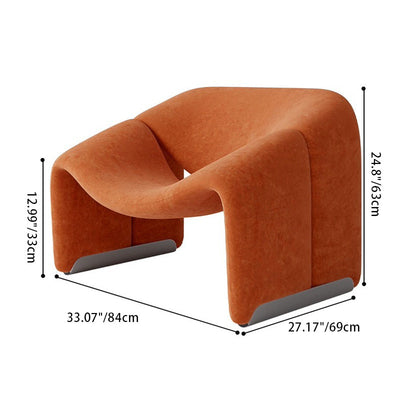 Contemporary Scandinavian Velvet Iron M-shaped Arc Accent Chair Backrest Armrest For Living Room