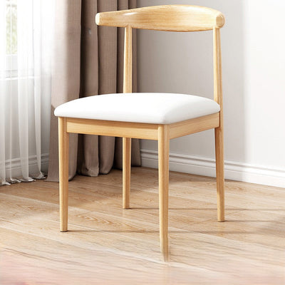 Contemporary Scandinavian Solid Wood PU Fabric Square Cylinder Dining Chair Backrest For Dining Room