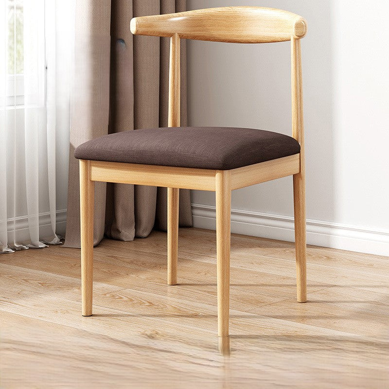 Contemporary Scandinavian Solid Wood PU Fabric Square Cylinder Dining Chair Backrest For Dining Room