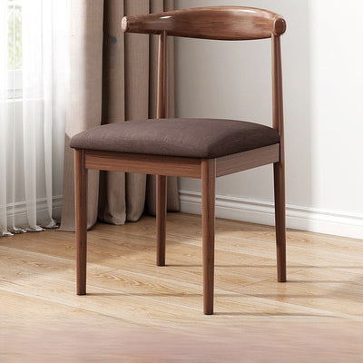 Contemporary Scandinavian Solid Wood PU Fabric Square Cylinder Dining Chair Backrest For Dining Room