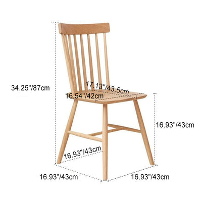 Contemporary Retro Solid Wood Splayed Legs Dining Chair Curved Slat Back For Dining Room