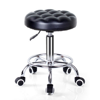 Contemporary Simplicity Round Leather Height Adjustable Swivel Bar Stool Footrest For Dining Room