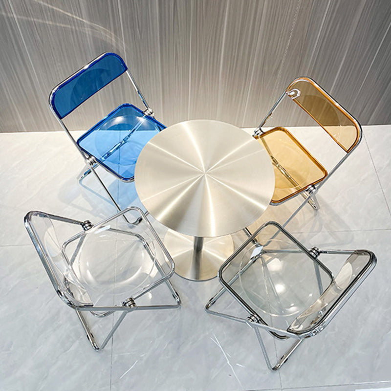 Contemporary Scandinavian Square Acrylic Foldable Dining Chair Backrest For Dining Room