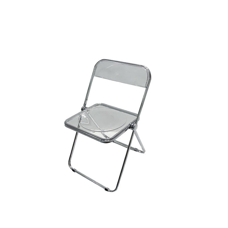 Contemporary Scandinavian Square Acrylic Foldable Dining Chair Backrest For Dining Room