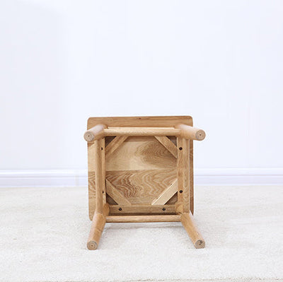 Modern Minimalist Square Solid Wood Low Stool Footrest For Living Room