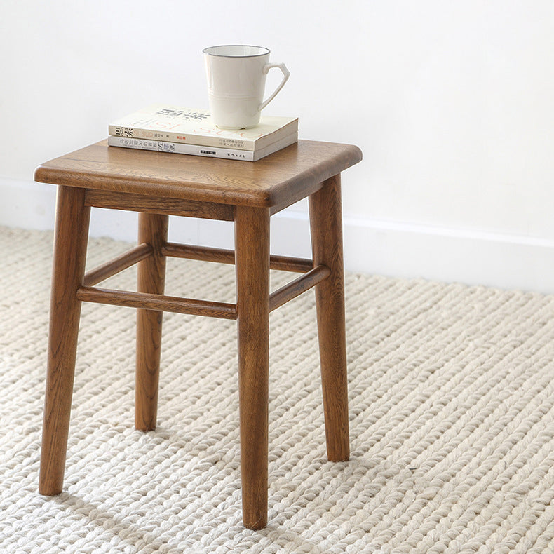 Modern Minimalist Square Solid Wood Low Stool Footrest For Living Room