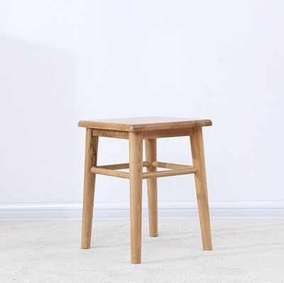 Modern Minimalist Square Solid Wood Low Stool Footrest For Living Room