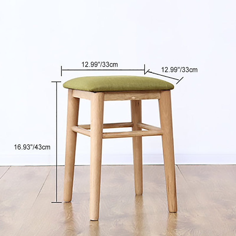 Modern Minimalist Square Solid Wood Low Stool Footrest For Living Room