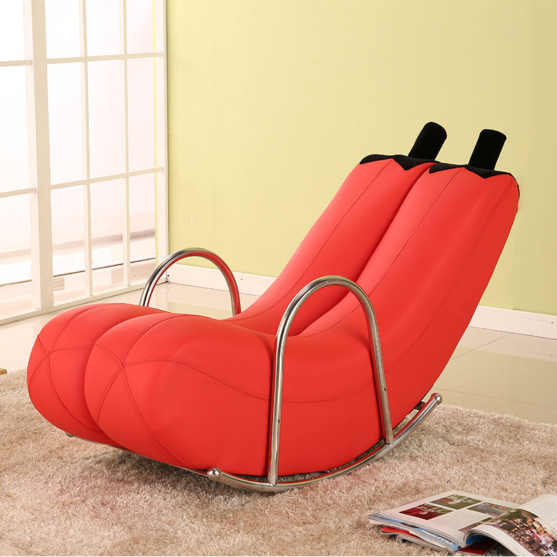 Contemporary Creative Banana PU Leather Upholstered Recliner Backrest Armrest For Living Room