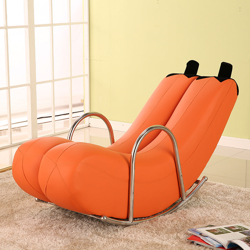 Contemporary Creative Banana PU Leather Upholstered Recliner Backrest Armrest For Living Room