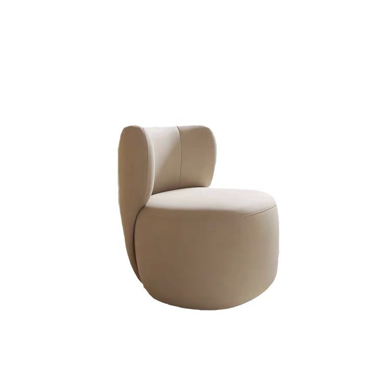 Contemporary Scandinavian Curved Frosted Velvet Upholstered Swivel Accent Chair Wing Back For Living Room