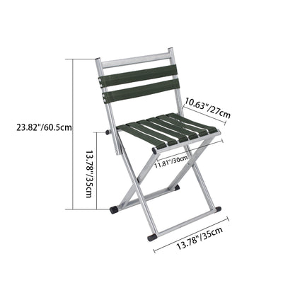 Chaise de camping pliable en nylon métallique carré nordique contemporain avec dossier pour terrasse extérieure 