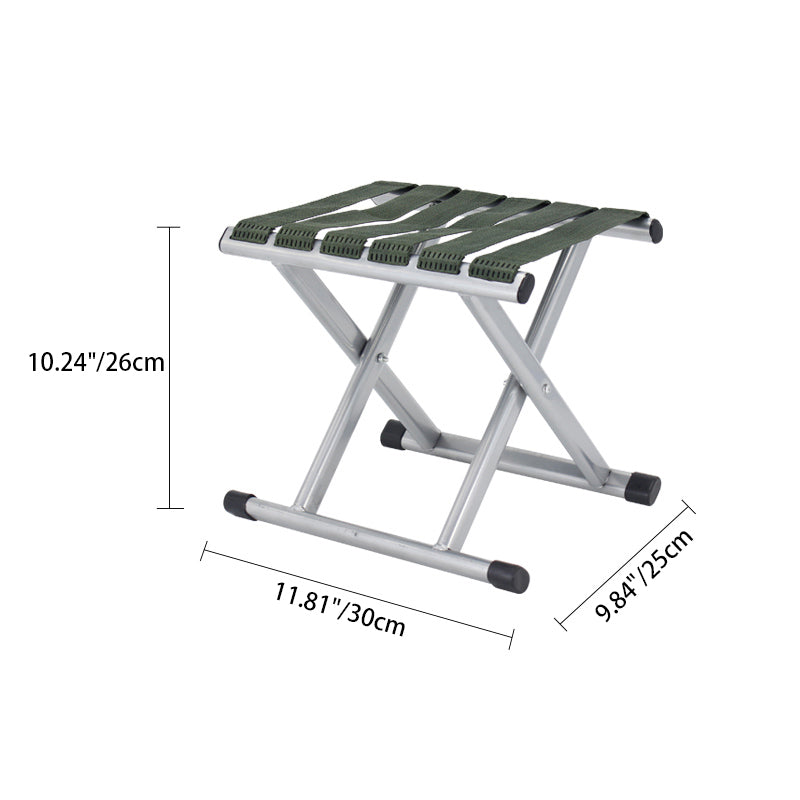 Chaise de camping pliable en nylon métallique carré nordique contemporain avec dossier pour terrasse extérieure 