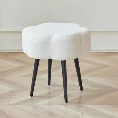 Tabouret bas contemporain en forme de nuage Creative Cloud avec cadre en acier au carbone et revêtement en laine d'agneau pour chambre 