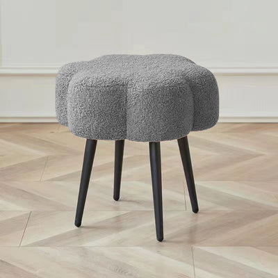 Tabouret bas contemporain en forme de nuage Creative Cloud avec cadre en acier au carbone et revêtement en laine d'agneau pour chambre 