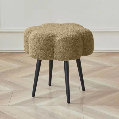 Tabouret bas contemporain en forme de nuage Creative Cloud avec cadre en acier au carbone et revêtement en laine d'agneau pour chambre 