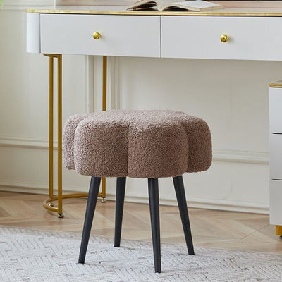 Tabouret bas contemporain en forme de nuage Creative Cloud avec cadre en acier au carbone et revêtement en laine d'agneau pour chambre 