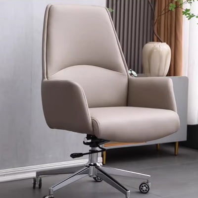 Modern Minimalist Square Leather Swivel Height Adjustable Desk Chair Backrest Casters For Home Office