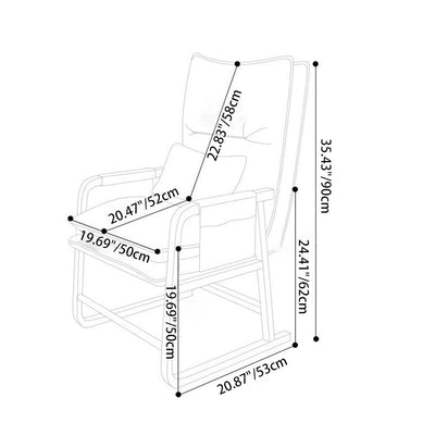 Contemporary Scandinavian Rectangular Square Storage Bag Metal Waterproof Fabric Adjustable Backrest Accent Chair Backrest Armrest For Living Room