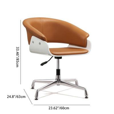 Modern Minimalist Square Wood Leather Liftable Desk Chair Backrest Armrest For Home Office