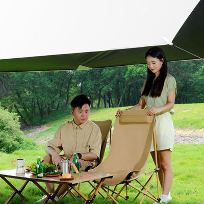 Modern Minimalist Portable Foldable Rectangular Steel Fabric Chair Backrest For Outdoor