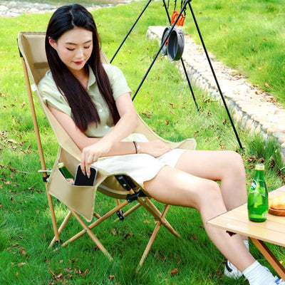 Modern Minimalist Portable Foldable Rectangular Steel Fabric Chair Backrest For Outdoor