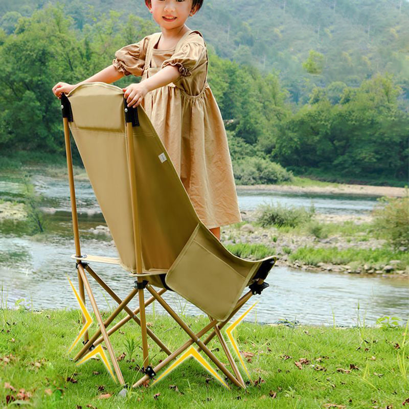 Modern Minimalist Portable Foldable Rectangular Steel Fabric Chair Backrest For Outdoor