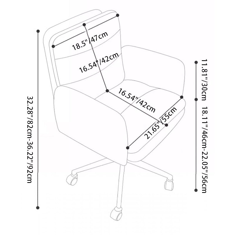 Modern Minimalist Liftable Swivel Square Steel Lambswool Desk Chair Backrest Armrest For Home Office