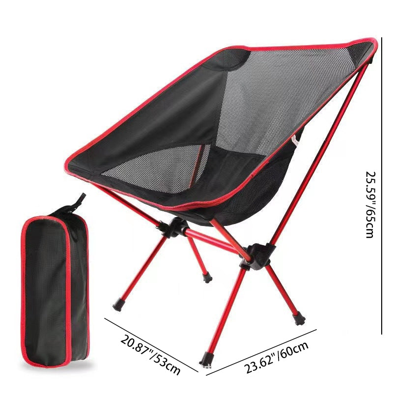 Modern Minimalist Portable Foldable Moon Arc Aluminum Oxford Fabric Chair Backrest For Outdoor