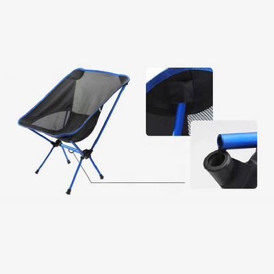 Modern Minimalist Portable Foldable Moon Arc Aluminum Oxford Fabric Chair Backrest For Outdoor