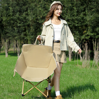 Modern Minimalist Portable Foldable Camping Square Steel Oxford Fabric Chair Backrest For Outdoor