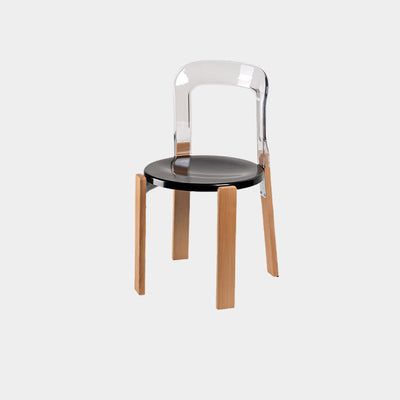 Contemporary Scandinavian Round Wood PC Dining Chair Backrest For Dining Room