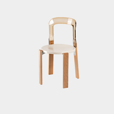 Contemporary Scandinavian Round Wood PC Dining Chair Backrest For Dining Room