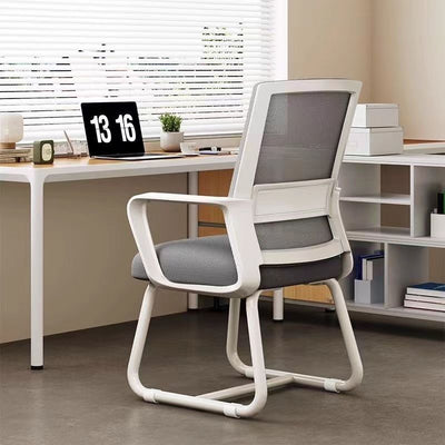 Modern Minimalist Square Rectangular Steel Mesh Desk Chair Backrest Armrest For Home Office