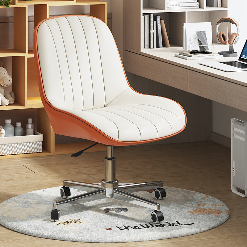 Modern Minimalist Square Steel Leather Desk Chair Backrest For Home Office