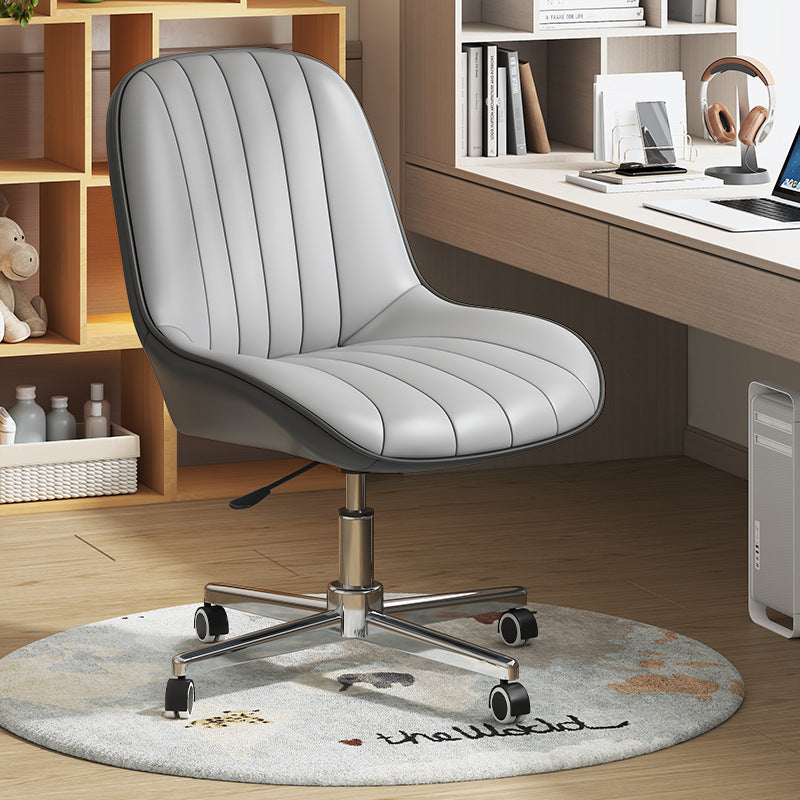 Modern Minimalist Square Steel Leather Desk Chair Backrest For Home Office