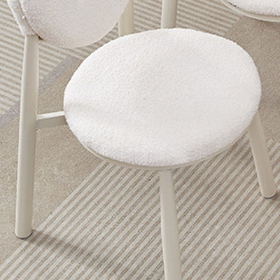 Contemporary Nordic Cream Donut Metal Lambswool Dining Chair Backrest For Dining Room