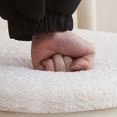 Dossier de chaise de salle à manger en métal en laine d'agneau crème nordique contemporaine pour salle à manger 